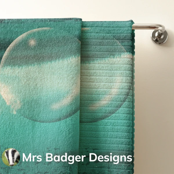 towel contemporary art crystal ball thailand teal 