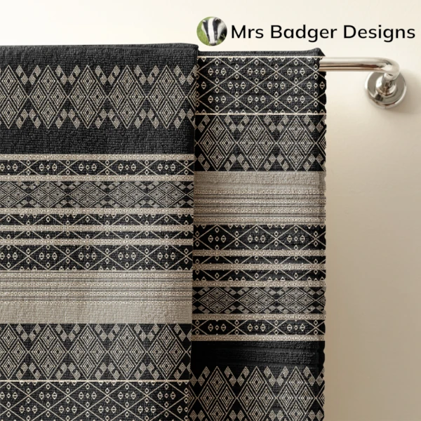 bedding black silver thai silk pattern design mrs badger designs