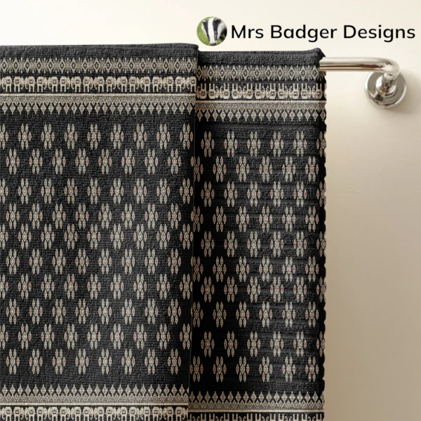 bedding black silver thai silk pattern design mrs badger designs