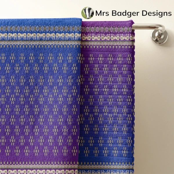 bedding blue purple thai silk pattern design mrs badger designs