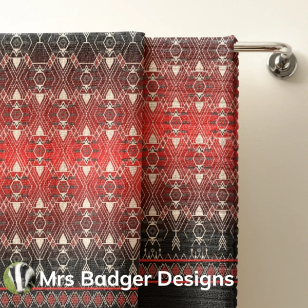 bedding fishing red thai silk pattern design mrs badger designs