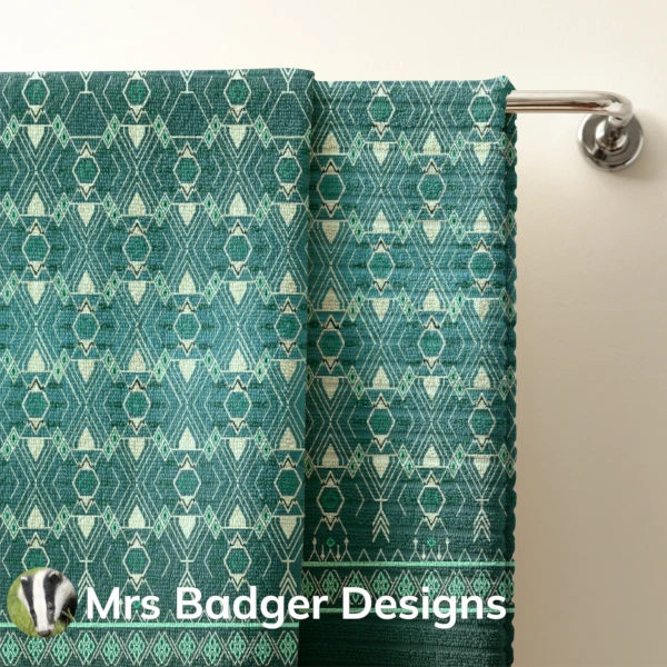 bedding fishing teal thai silk pattern design mrs badger designs