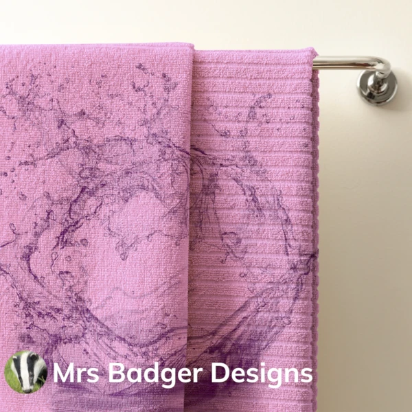 towel purple abstract pattern design mrs badger designs