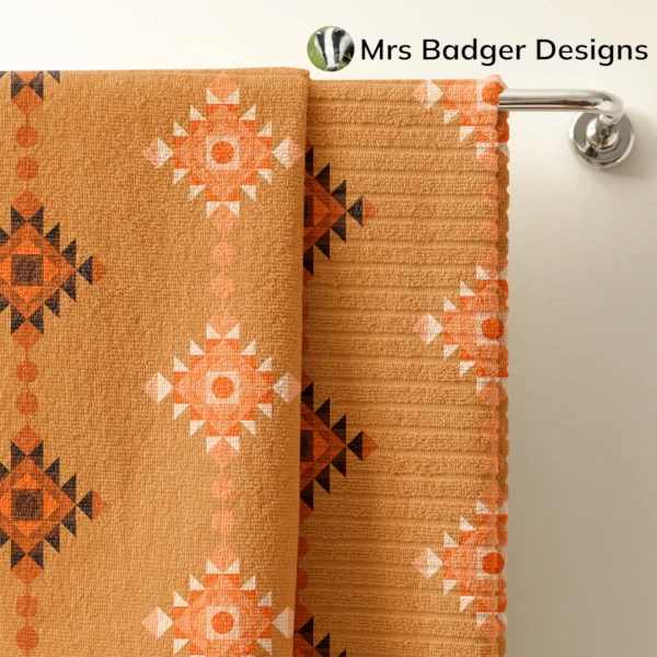 towel geometric pattern design mrs badger designs