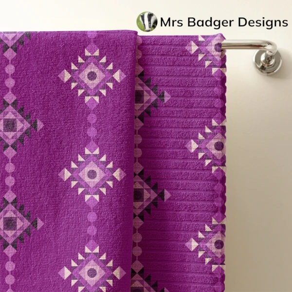 bedding purple geometric windchimes design mrs badger designs