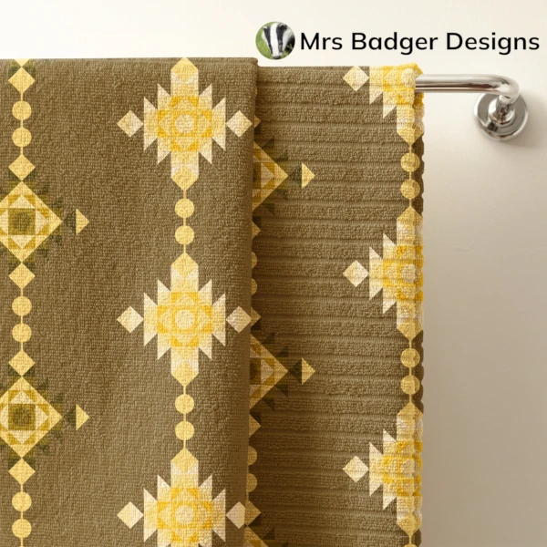 bedding yellow geometric windchimes design mrs badger designs